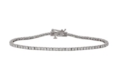 Diana M. 14kt White Gold Diamond Tennis Bracelet With 4 Prong, 2.00 Cts Tw In Silver