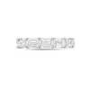 Diana M. 14kt White Gold Emerald Cut Lab Grown Diamond Eternity Band East West Weighing 4.57 Cts In White