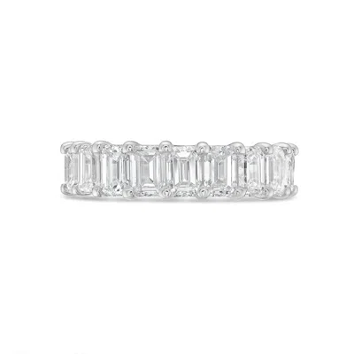 Diana M. 14kt White Gold Emerald Cut Lab Grown Diamond Eternity Band Weighing 13.85 Cts