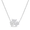 Diana M. 14kt White Gold Lab Grown Diamond Pendant Featuring Heart Shape, Pear Shape, And Oval Shape Stone We In White