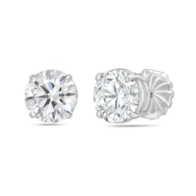 Diana M. 14kt White Gold Lab Grown Round Diamond Studs Weighing 2.00 Carat Total Weight