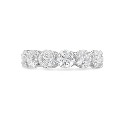 Diana M. 14kt White Gold Round Lab Grown Diamond Eternity Band Weighing 7.02 Cts In Transparent