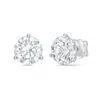 Diana M. 14kt White Gold Round Lab Grown Stud Earrings Weighing 8.00 Cts Tw In A Three Prong Setting In Metallic