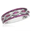 Diana M. 14kt White Gold Ruby Ring Features 0.56ct Of Rubies And 0.15ct Of Diamonds In Pink