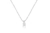 Diana M. 14kt White Gold Solitaire Diamond Pendant Featuring 0.84 Ct Clarity Enhanced Princess Cut Diamond In Silver