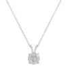 Diana M. 14kt White Gold Solitaire Diamond Pendant Containing 1.53 Ct Of Clarity Enhanced Diamond In Silver