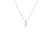 Diana M. 14kt White Gold Solitaire Diamond Pendant Featuring 0.84 Ct Clarity Enhanced Princess Cut Diamond In Silver