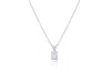 Diana M. 14kt White Gold Solitaire Diamond Pendant Featuring 0.84 Ct Clarity Enhanced Princess Cut Diamond In Silver