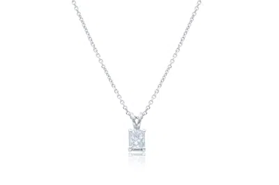 DIANA M. 14KT WHITE GOLD SOLITAIRE DIAMOND PENDANT FEATURING 0.50 CT CLARITY ENHANCED RADIANT CUT DIAMOND