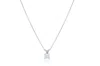 Diana M. 14kt White Gold Solitaire Diamond Pendant Featuring 0.84 Ct Clarity Enhanced Princess Cut Diamond In Silver