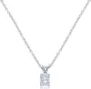 Diana M. 14kt White Gold Solitaire Pendant Containing 0.70 Ct Radiant Cut Clarity Enhanced Diamond In Silver