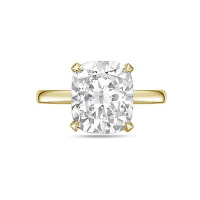 Diana M. 14kt Yellow Gold 1.00 Ct Lab Grown Cushion Cut Solitaire Engagement Ring