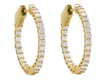 Diana M. 14kt Yellow Gold Diamond In-out Oval Hoop Earrings Containing 1.00 Cts Tw In Silver
