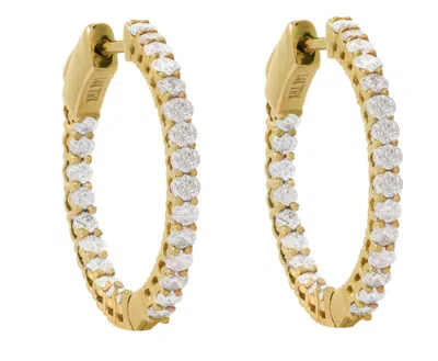 Diana M. 14kt Yellow Gold Diamond In-out Oval Hoop Earrings Containing 1.00 Cts Tw In Silver