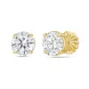 Diana M. 14kt Yellow Gold Round Lab Grown Stud Earrings Weighing 2.00 Cts Tw In A Four Prong Setting