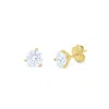 DIANA M. 14KT YELLOW GOLD SOLITAIRE DIAMOND STUD EARRINGS CONTAINING 2.00 CTS TW OF ROUND DIAMONDS SET IN A M