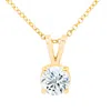 Diana M. 14kt Yg 2cts Lab Grown Diamond Solitaire Pendant, 3 Prong Setting, Rabbit Ear Bail, Def Color, Vs Cl In Yellow