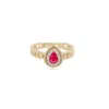 Diana M. 14kt Yg Ring D 0.06ct Rb 0.40ct / 3.22 Gr / 20 St In White