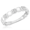 Diana M. 14ktwg Ring Diamonds 0.10cts, 2.11 Gm 12 St In Silver