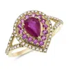 Diana M. 14kty Gold Ring Scd 0.27 Rb 0.74 Ps 0.35 2.18gm 69st In White