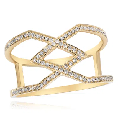Diana M. 14ktygold Ring D0.20 Sp 1.64 2.60gm 37st In Silver
