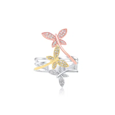 Diana M. 14k Tri-tone 0.20 Ct. Tw. Diamond Ring In White