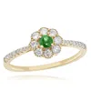 Diana M. 14kyg, Diamonds 0.39ct, Emerald 0.13ct, 1.96gm, 25 Stones In Green