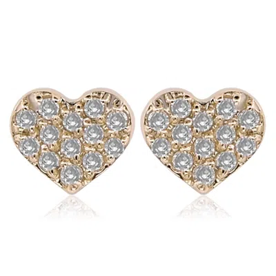 Diana M. Fine Jewelry 14k Rose Gold 0.17 Ct. Tw. Diamond Earrings In Silver