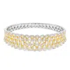 Diana M. 18 Kt White Gold Diamond Bangle Adorned With 6.50 Cts Tw Of Diamonds Going Half-way Around In White