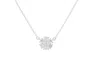 Diana M. 18 Kt White Gold Diamond Pendant With Flower-shaped Design Adorned With 1.00 Cts Tw Round Diamonds In Silver