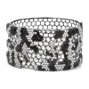Diana M. 18 Kt White Gold Rhodium Plated Diamond Bangle In Black