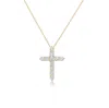Diana M. 18 Kt Yellow Gold, 1" Diamond Cross Pendant Adorned With 3.55 Cts Tw Of Brilliant Cut Round Diamonds In Silver