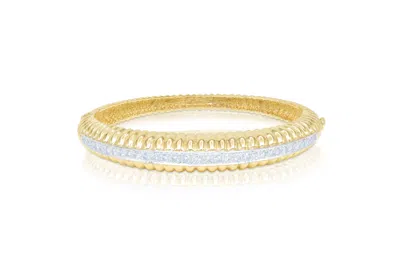 Diana M. 18 Kt Yellow Gold Bangle Bracelet In Silver