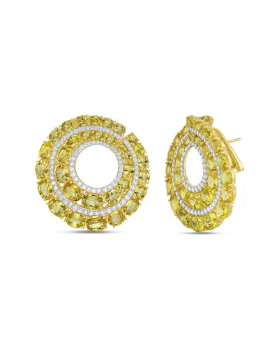 Diana M. 18k 35.44 Ct. Tw. Diamond & Yellow Sapphire Earrings In Gold