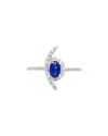 Diana M. 18k Ring With 0.14ct Diamond And 0.64ct Sp In Blue