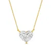 Diana M. 18kt 10cts Lab Grown Diamond Solitaire Pendant Heart, Def Color, Vs Clarity, Excellent Cut, Chain: 1 In Yellow