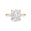 Diana M. 18kt Rose Gold 10.00 Ct Lab Grown Cushion Cut Solitaire Engagement Ring In Pink
