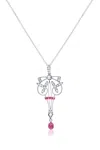 Diana M. 18kt Rose Gold Early 19 Antique Pendant Containing 1.50 Cts Of Rubies And 1.00 Cts Of Round Diamonds In Pink