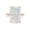 Diana M. 18kt Rose Gold Lab Grown Diamond Engagement Ring With 8 Ct Radiant Center And 0.70 Cts On Sides In Pink