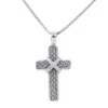 Diana M. 18kt White Gold Diamond Cross Pendant Containing 0.10 Cts Of Round Diamonds In Silver