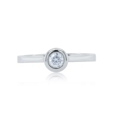 Diana M. 18kt White Gold Diamond Ring Containing 0.23 Cts Tw (gh Vs Si) In Silver