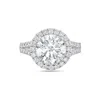 Diana M. 18kt White Gold Round Lab Grown Diamond Engagement Ring With 4 Ct Center And 1.25 Cts On Sides In White
