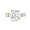 Diana M. 18kt White Gold Round Lab Grown Diamond Engagement Ring With 8 Ct Round Center And 4.50 Cts Going Al In Yellow