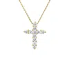 Diana M. 18kt Yellow Gold Diamond Cross Pendant, Features 0.71ct Of 11 Rd Diamonds. In Silver