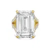Diana M. 18kt Yellow Gold Lab Grown Diamond Engagement Ring With A 10ct Emerald Center And 1.50 Cts On The Sp In Yellow