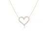 Diana M. 18kt Yellow Gold Open Heart Pendant Featuring 5.70 Cts Of Round Diamonds, 24 Stones In Silver