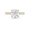 Diana M. 18kt Yellow Gold Round Lab Grown Diamond Engagement Ring With 10 Ct Center And 1 Cts On Sides In Yellow