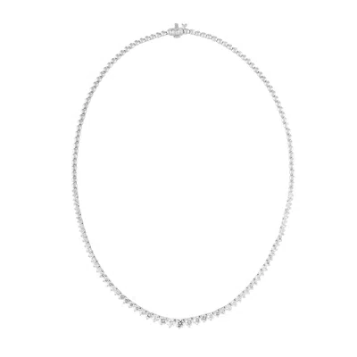 Diana M. 3.00 Diamonds Tennis Necklace In Silver