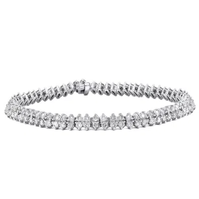 Diana M. 5.00 Carat Diamond Tennis Bracelet In Silver