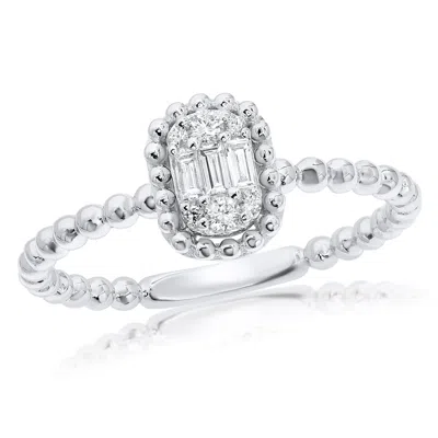 Diana M. D 0.06 Bg 0.07 14kw Ring 2.0 Gr 9 St In Silver